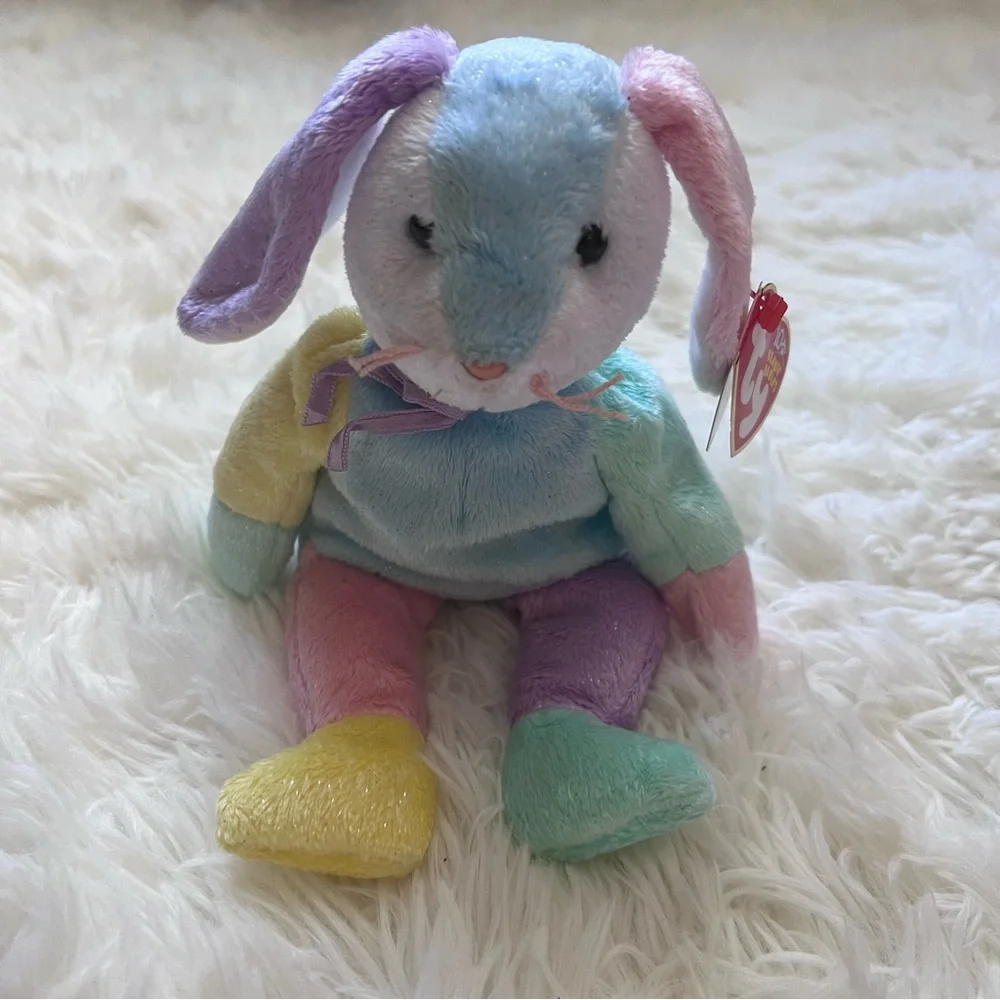 TY Beanie Babies “Dippy” Multicolor Rabbit Plush - Picture 3 of 7